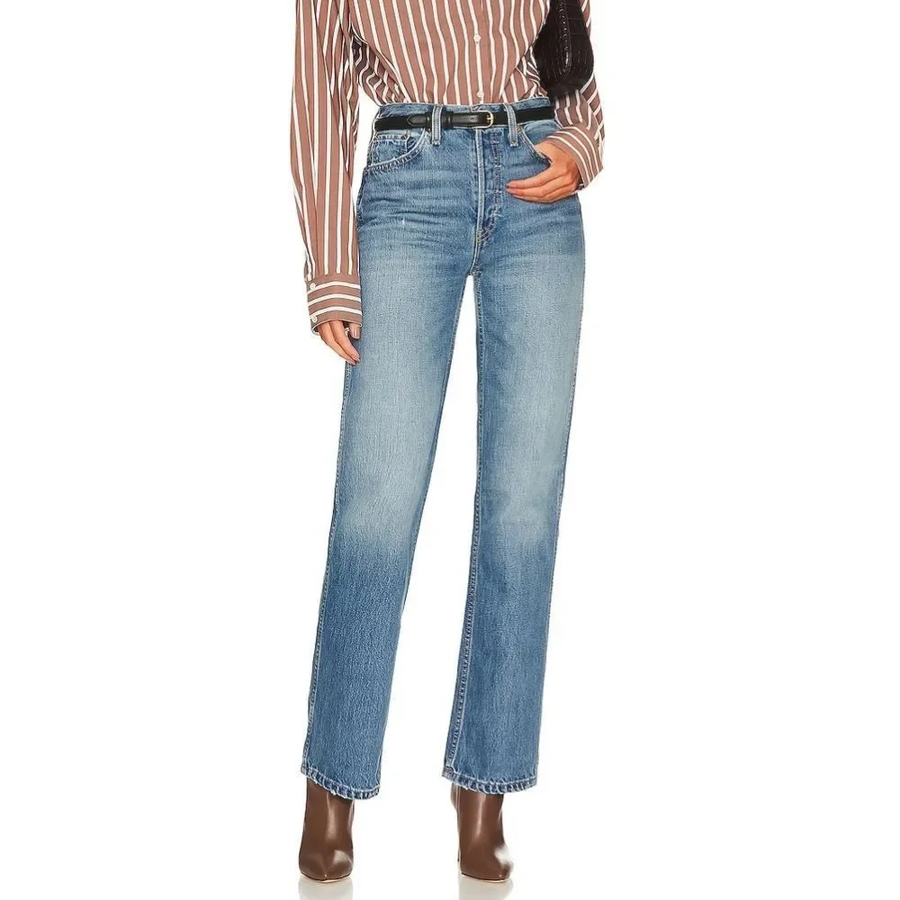 New Re/done Redone 90s High Rise Loose Jeans 29 Blue Haze